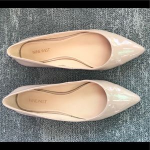 Nine West Nude Point Toe Flats Size 10